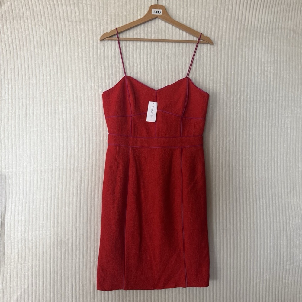 Banana Republic Red Wool Rayon Boucle Pencil Dress Size 8 NWT $130